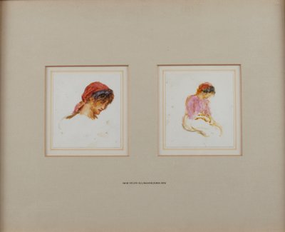 Tanulmány egy vörös fejkendős lányról alkotó: Helen Allingham