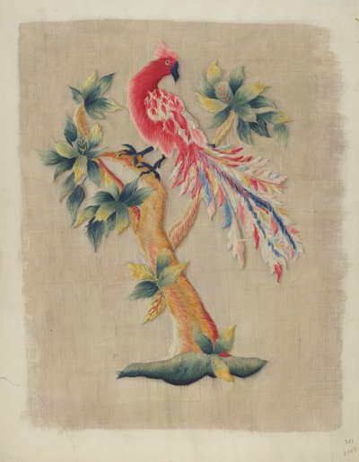 Ágyfüggöny szakasz, c. 1937. alkotó: Helen E. Gilman