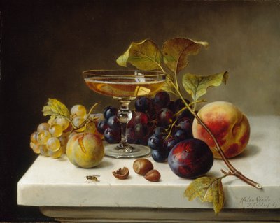 Csendélet gyümölccsel és pezsgővel, 1869. alkotó: Helen Searle