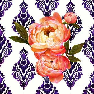 Peony on Delft, 2021 (akvarell) alkotó: Helen White