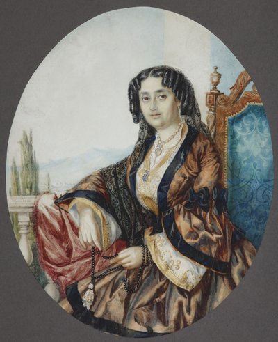 Nino Aleksandrovna Gribojedova hercegnő portréja, született Chavchavadze, 1856 alkotó: Helene Franken
