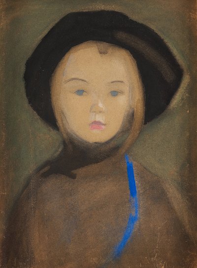 Lány kék szalaggal, 1909. alkotó: Helene Schjerfbeck