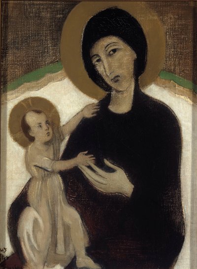 Madonna gyermekkel, Cimabue nyomán alkotó: Helene Schjerfbeck