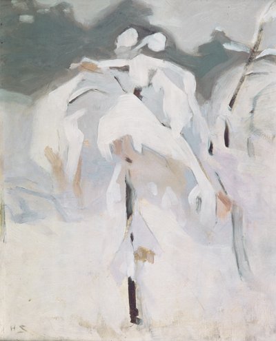 Hóval borított nyírfa, 1913 körül (olaj, panel) alkotó: Helene Schjerfbeck