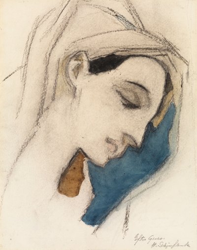 Szűz Mária, El Greco nyomán alkotó: Helene Schjerfbeck