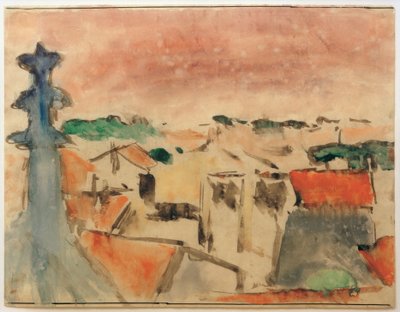 Falu a lila ég alatt alkotó: Helmuth Macke