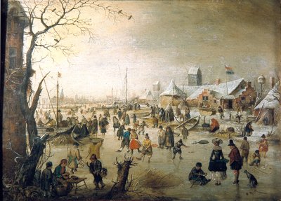 Holland: Téli táj korcsolyázókkal A scene on the Ice (jelenet a jégen) alkotó: Hendrick Avercamp