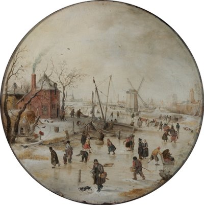 Fagyott folyó korcsolyázókkal alkotó: Hendrick Avercamp
