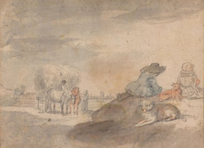 Táj szénaszállító szekérrel alkotó: Hendrick Avercamp