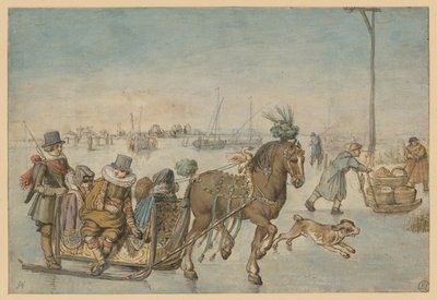 Lovasszán az jégen alkotó: Hendrick Avercamp