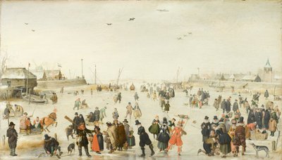 Téli jelenet a befagyott csatornán alkotó: Hendrick Avercamp