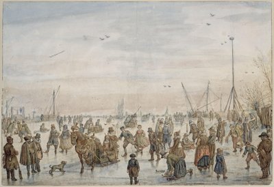 Téli táj naplementekor alkotó: Hendrick Avercamp