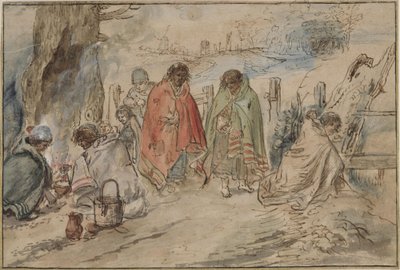 Cigányok a tábortűznél alkotó: Hendrick Avercamp