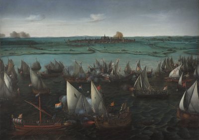 Csata holland és spanyol hajók között a Haarlemmermeer-en, 1629 körül (olaj, vászon) alkotó: Hendrick Cornelisz. Vroom