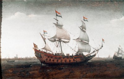 Holland hajó a mélytengerben (Festés alkotó: Hendrick Cornelisz. Vroom