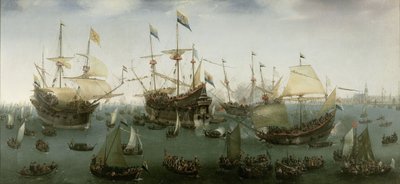 A második kelet-indiai expedíció visszatérése Amszterdamba alkotó: Hendrick Cornelisz. Vroom