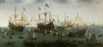 A kelet-indiai második expedíció visszatérése Amszterdamba, 1599. július 19 alkotó: Hendrick Cornelisz. Vroom