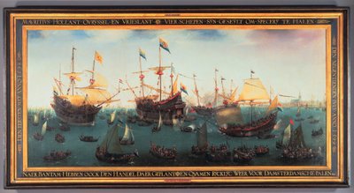 A második kelet-indiai expedíció visszatérése Amszterdamba, 1599. július 19., 1599 alkotó: Hendrick Cornelisz. Vroom