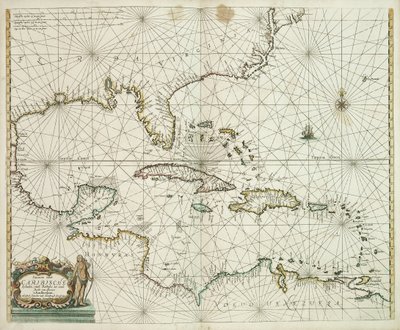Pascaerte van de Caribische eylanden, van de Barbados tot aende Bocht van Mexico alkotó: Hendrick Doncker