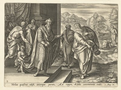 Illés másodszor beszél Akháb királlyal Illés története (sorozat címe) alkotó: Hendrick Goltzius (rejected attribution)