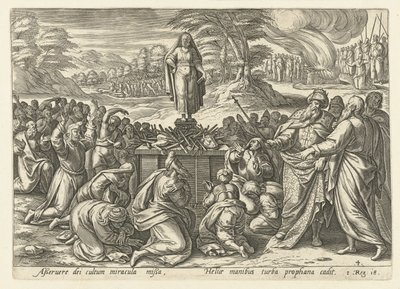 Illés versenyez Baal prófétáival Illés története (sorozat címe) alkotó: Hendrick Goltzius (rejected attribution)