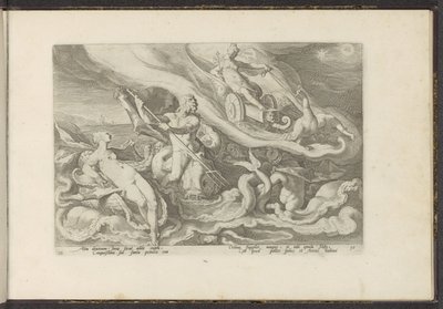 Juno panaszkodik Thetisnek és Oceanusnak Ovidius metamorfózisai (sorozat címe) P. Ovidius Naso újraalkotásai (sorozat címe) alkotó: Hendrick Goltzius (workshop of)