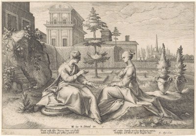 Juno Beroe képében közeledik Semeléhez Ovidius metamorfózisai (sorozat címe) alkotó: Hendrick Goltzius (workshop of)