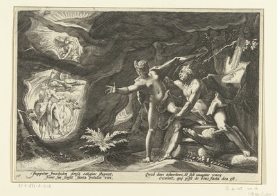 A Jupiter megtámadja Iót Ovidius metamorfózisai (sorozat címe) alkotó: Hendrick Goltzius (workshop of)