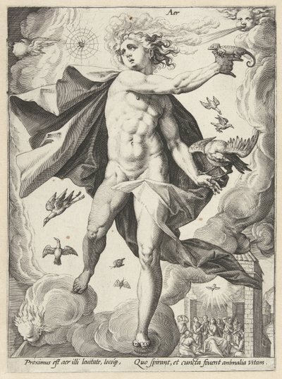 Ég Levegő (cím az objektumon) A négy elem (sorozat címe) alkotó: Hendrick Goltzius (workshop of)