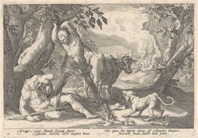 Merkúr megöli Argust Ovidius metamorfózisai (sorozat címe) alkotó: Hendrick Goltzius (workshop of)