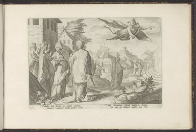 Mercury beleszeret Herse-be Ovidius metamorfózisai (sorozat címe) P. Ovidius Naso újraalkotásai (sorozat címe) alkotó: Hendrick Goltzius (workshop of)