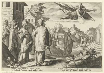 Mercury beleszeret Herse-be Ovidius metamorfózisai (sorozat címe) alkotó: Hendrick Goltzius (workshop of)