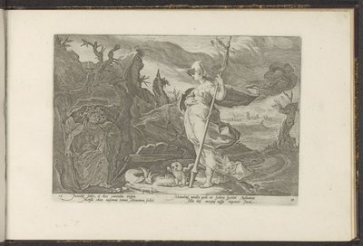 Minerva megkéri Envyt, hogy szítsa féltékenységét Aglaurosban Ovidius metamorfózisai (sorozat címe) P. Ovidius Naso újraalkotásai (sorozat címe) alkotó: Hendrick Goltzius (workshop of)