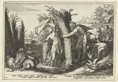 Pan en Syrigs Ovidius metamorfózisai (sorozat címe) alkotó: Hendrick Goltzius (workshop of)