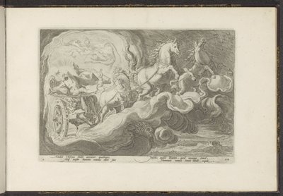 Phaethon apja szekerén ül Ovidius metamorfózisai (sorozat címe) P. Ovidius Naso újraalkotásai (sorozat címe) alkotó: Hendrick Goltzius (workshop of)