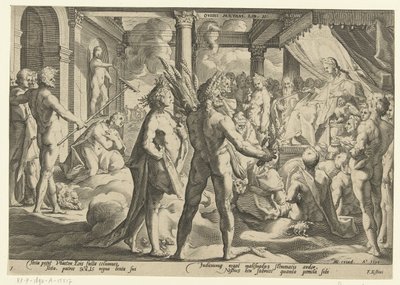 Phaeton a Helios-palotában Ovidius metamorfózisai (sorozat címe) alkotó: Hendrick Goltzius (workshop of)