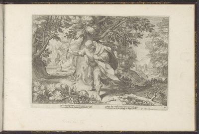 Tiiresias megüt két párosodó kígyót Ovidius metamorfózisai (sorozat címe) P. Ovidius Naso újraalkotásai (sorozat címe) alkotó: Hendrick Goltzius (workshop of)