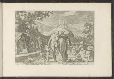 Deucalion özöne Ovidius metamorfózisai (sorozat címe) P. Ovidius Naso újraalkotásai (sorozat címe) alkotó: Hendrick Goltzius (workshop of)