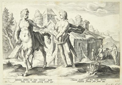 Apollo Cheiront bízza meg Asklepios oktatásával alkotó: Hendrick Goltzius