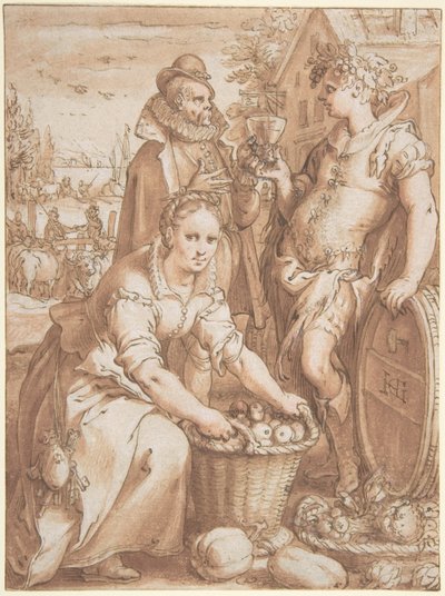 Ősz; tanulmány egy metszethez alkotó: Hendrick Goltzius