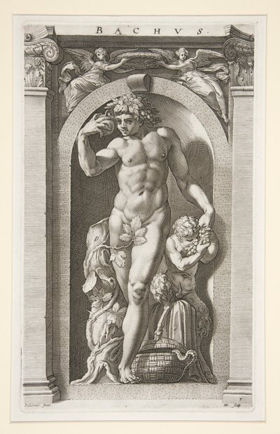 Bacchus, 7. a Nyolc antik isten sorozatban alkotó: Hendrick Goltzius