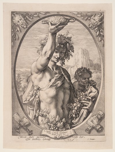Bacchus, a Három pogány isten és istennőből alkotó: Hendrick Goltzius