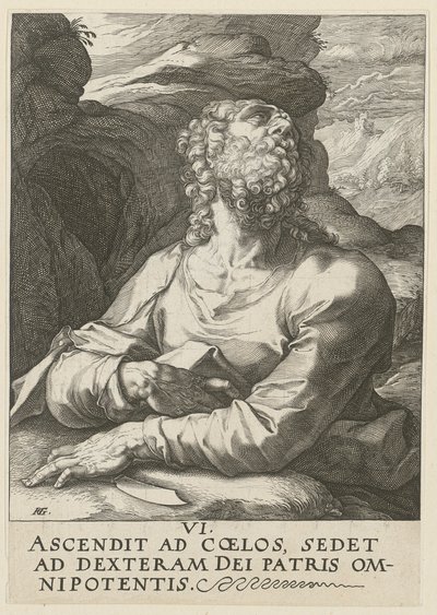 Bartholomäus, a „Krisztus, a tizenkét apostol és Pál” sorozat 6. lapja alkotó: Hendrick Goltzius