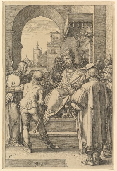 Krisztus Pilátus előtt, „Krisztus szenvedése” című műből alkotó: Hendrick Goltzius