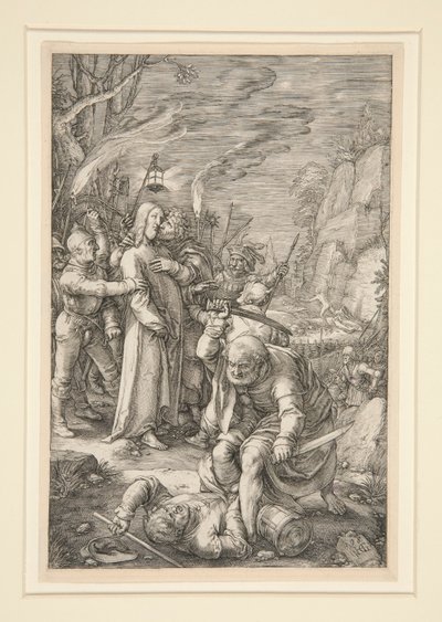 Krisztus fogságba esett (Krisztus elárulása), a Passióból, 3. 12 metszetből álló sorozatban alkotó: Hendrick Goltzius