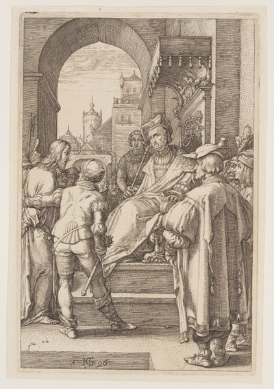 Krisztus Pilátus előtt, a Passióból alkotó: Hendrick Goltzius