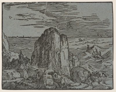 Szikla a tengerparton alkotó: Hendrick Goltzius
