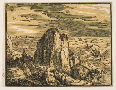 Szikla a tengerparton alkotó: Hendrick Goltzius