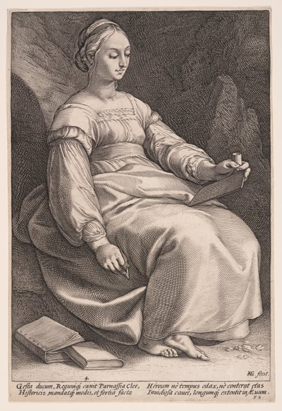 Clio, a történelem múzsája, A kilenc múzsából alkotó: Hendrick Goltzius