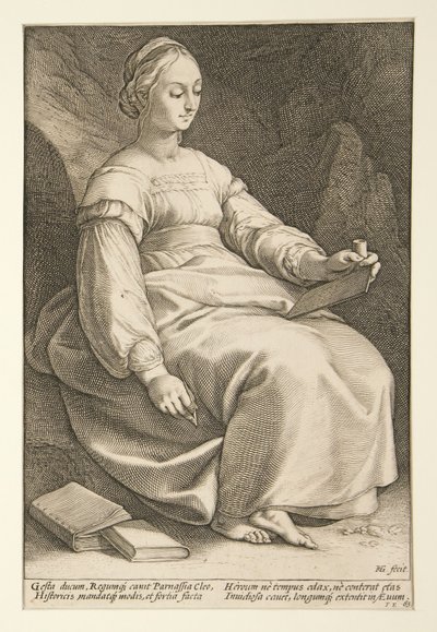 Kleió, A kilenc múzsa című sorozat 4. táblája alkotó: Hendrick Goltzius